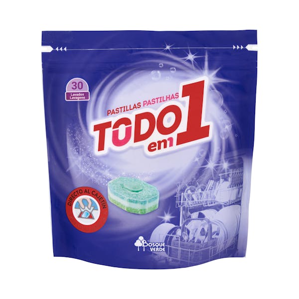Lavavajillas Todo en 1 Bosque Verde en pastillas Paquete 30, pastillas (510 g)