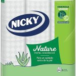 Nicky Nature Papel Higiénico - Paquete de 24 Rollos, 170 Hojas de 3 Capas